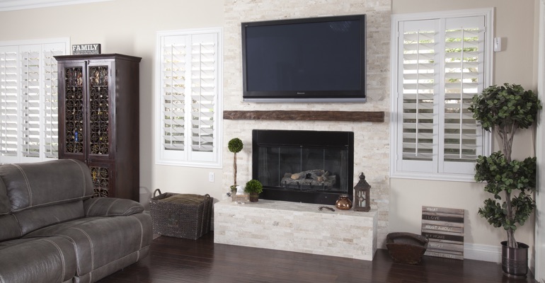 polywood shutters in Washington DC living room